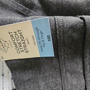 Gray Comfort Stretch Straight Pants